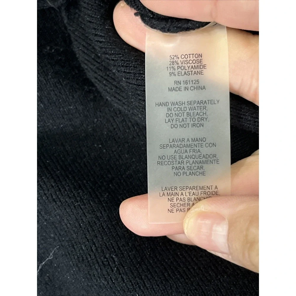 Vila Milano Sweater Womens S‎ Black Dolman Batwing Textured Knit Minimalist Chic